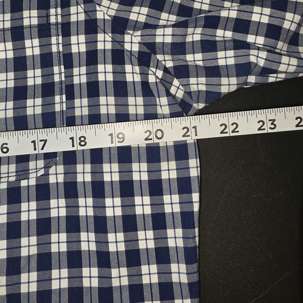 Abercrombie & Fitch Men's Plaid Check Muscle Fit Button-Down Shirt Blue White XL - Picture 6 of 9